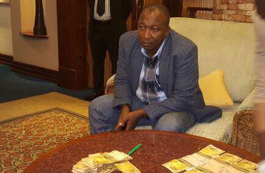Mr Herbert Kabafunzaki arrested taking part of the bribe. PHOTO | COURTESY