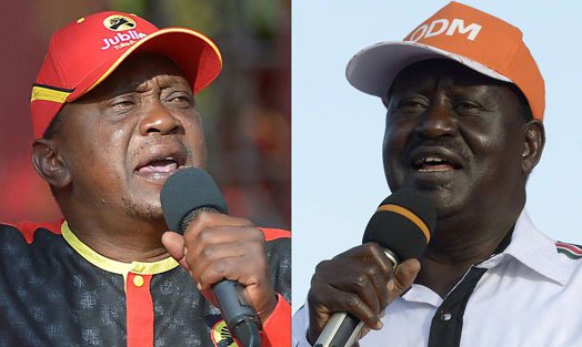 President Uhuru Kenyatta and opposition leader Raila Odinga. PHOTOS | NATION