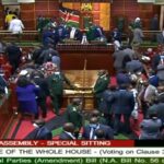 The National Assembly descended into chaos as rival MPs clashed during the Committee of the whole on the Political parties Amendment Bill of 2021.