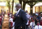 Education CS Magoha speaking to learners of Chavakali High School, Vihiga County on March 6, 2021.