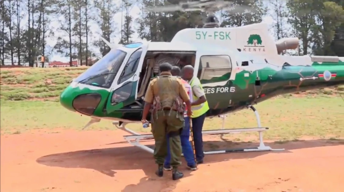 Ballot papers for Kabarnet polling station in Baringo County are airlifted to Meru prison in Meru County.