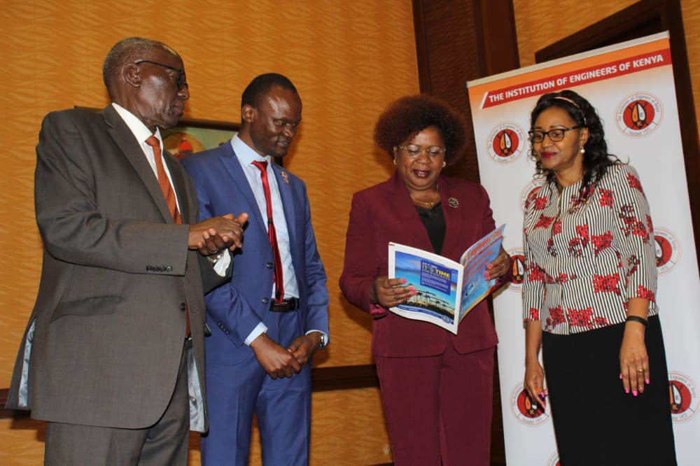 Hon. Alice Wahome leading The Institution of Engineers of Kenya Council Members to launch the 29th IEK International Convention report