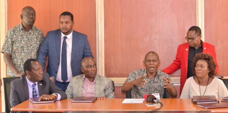 A Section of the MPs calling for an increment of the number of counties in Kenya during a press briefing on September 7. PHOTO/Courtesy